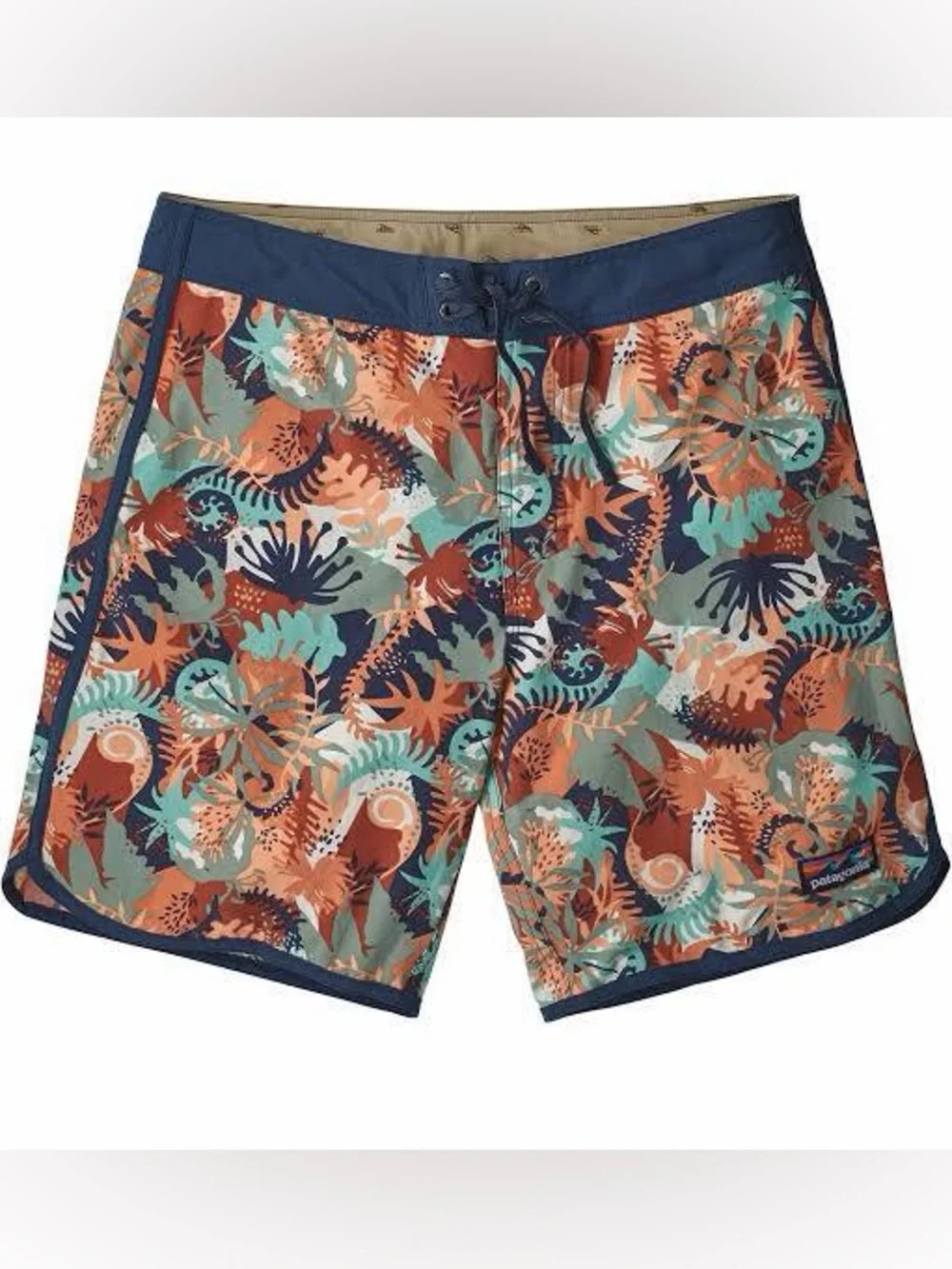 Patagonia Men's  Reef Print Swim Trunks - Navy Waist 32